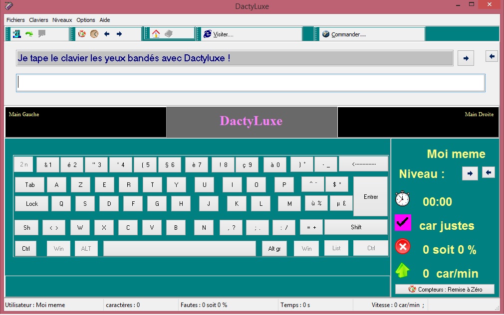 Dactyluxe : The secret of typing quickly without seeing the keyboard..